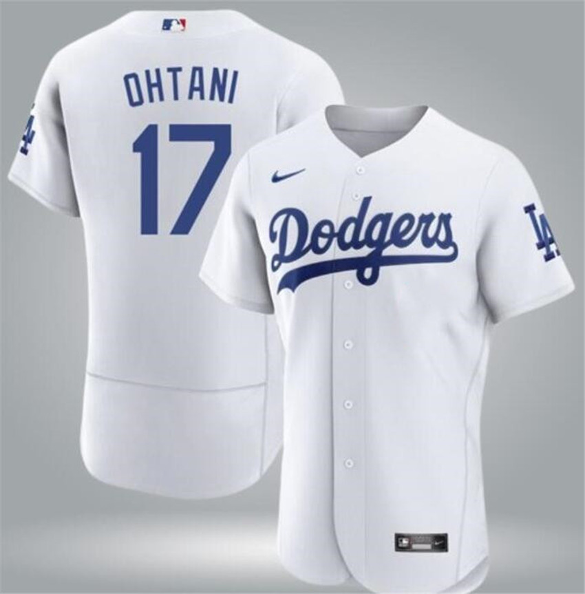 Men's White Los Angeles Dodgers #17 Shohei Ohtani Flex Base Stitched Baseball Jersey